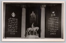 RPPC Queen Elizabeth II Coronation Exhibition Display Statue Quote 1953 E II R