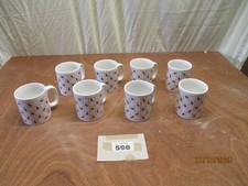 8 Vintage 1980s Kiln Craft Mugs Red Green Squares Pattern