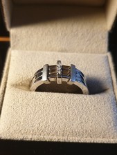 925 Sterling Silver Diamond Ring 9.44g Size O Solid Silver Jewellery