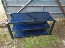 Soundstyle TV Unit Stand Metal/Glass in Blue Marble with Gold Spiked Feet