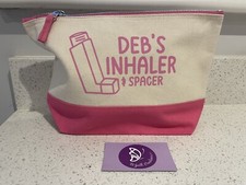 NEW Inhaler Spacer Medicine Bag personalised asthma case,school ANY NAME ADDED