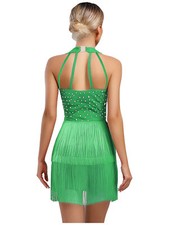 Women Rhinestones Latin Dress