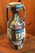 Vintage German Vase Bay Keramic Bodo Mans Paris Design Rare  60s Ht 25cm