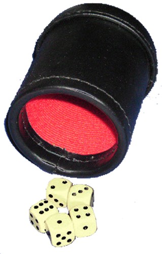 Round deluxe dice cup - , 5