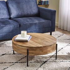 Rohan Round Solid Acacia Wood Coffee Table