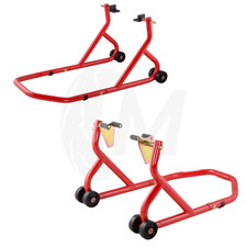 MOTORCYCLE PADDOCK STAND FRONT & REAR SET UNIVERSAL MOTORBIKE MAINTENANCE STAND