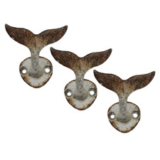 3Pc Metal Wall Hook Whale