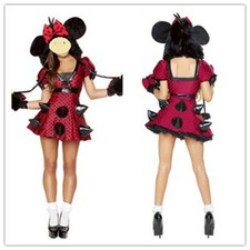 New Fashion Minnie Mouse Ladies Women Fancy Dress Costume Size 8-10