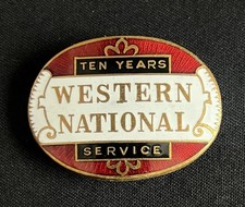 WESTERN NATIONAL BUSES VINTAGE TEN YEAR LONG SERVICE ENAMEL BUS COACH CAP BADGE