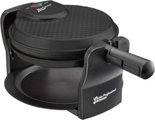 Rotary Belgian Waffle Maker Deep Fill Non-Stick Plates 920W Cooks Professional