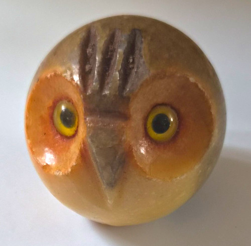 Stone owl head - stone, figurine