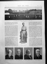 Old Print Oxford Cambridge Cricket Match Flying Fox Eagar Stallions 1899 19th