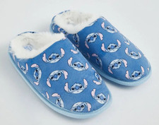 Lilo Stitch Mule Slippers Faux Fur Girls Blue
