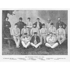 NOTTINGHAMSHIRE County Cricket Team - Antique Print 1884