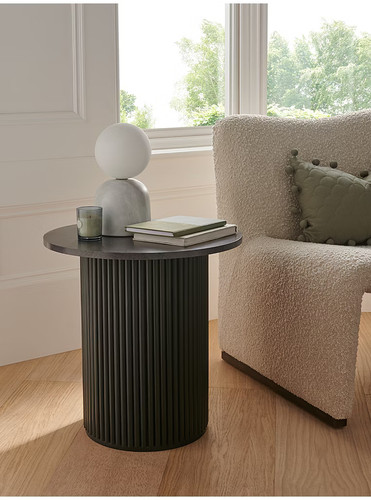 Black marble ribbed side - black,