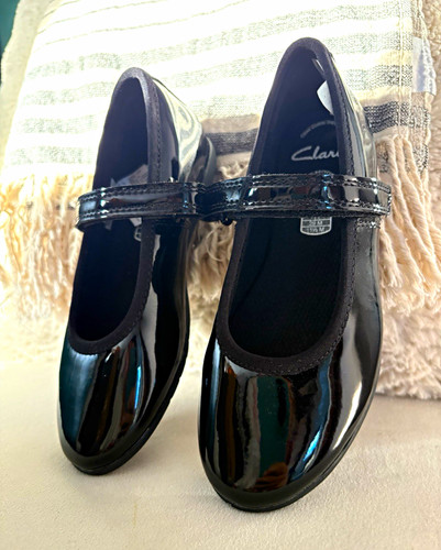 Clarks women black patent - black,