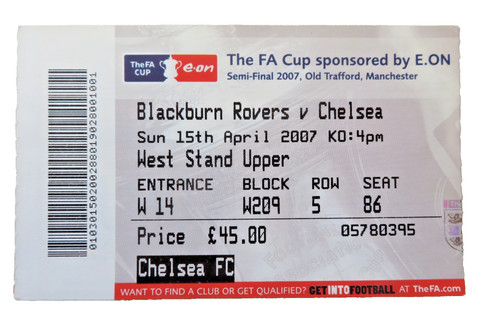 Ticket stub cup semi final - cup, semi-final