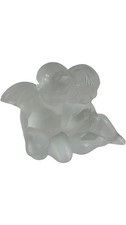Lalique Crystal Angel Figurine Frosted Glass Signed Collectible Art Piece