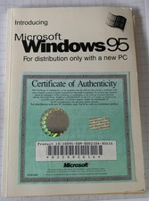 Microsoft Windows 95 support booklet and certificate of authenticity & CD
