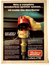 1976 Mallory Unilite Electronic Ignition Print Ad Breakerless Distributor