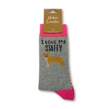 I Love My Staffy Socks Cotton