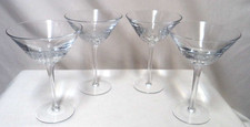 Martini Spirits Controlled Bubble Set 4 Art Glass 7.3" large heavy clear
