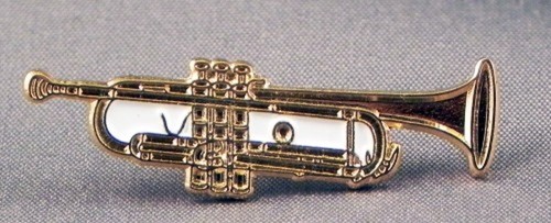 Trumpet pin badge gold - trumpet,