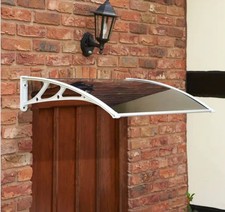 Door Canopy UV-stabilised polycarbonate White 100 1m Tinted Door Canopy - White