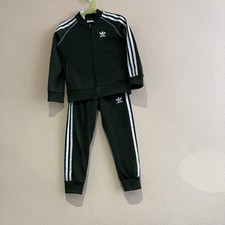 Adidas Boys 6-7 Years Khaki Green Tracksuit