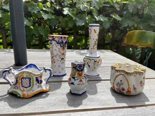 Vintage french faience vases - french,