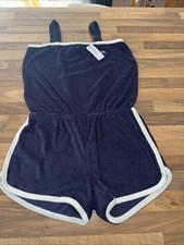 Girls Blue Towelling Playsuit