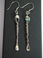 Skull snake earrings - snake,