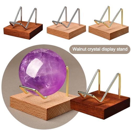 Wooden crystal ball holder - crystal,