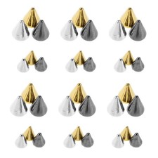 3 Boxes Flat Nail Charms Cone Spikes Metal Rivet for Nail Accessories