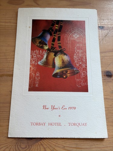 1970 menu card torbay hotel - 1970,