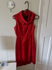 Stunning Red Zara Wool/Silk Cowel Neck Dress