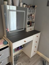 White Vanity with Sliding