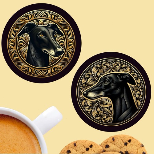 Greyhound coasters dog print - coasters,,