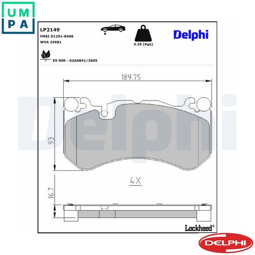 Brake pad set disc - set,