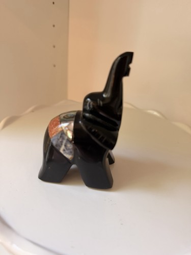Black obsidian elephant - black,