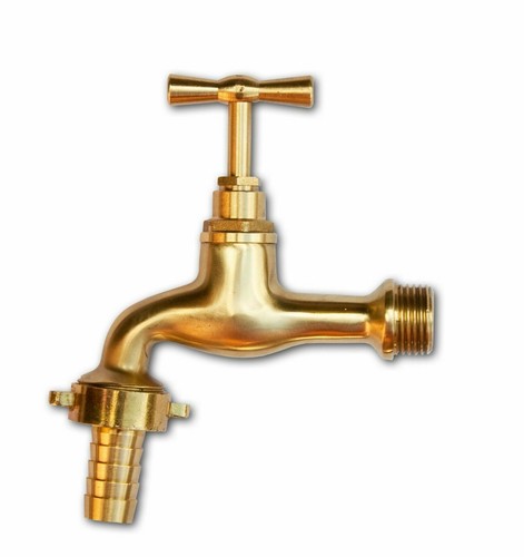 Polished solid brass tap - solid,