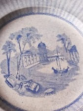 Clyde pottery, transferware 1830s plate, rare and individually kiln made