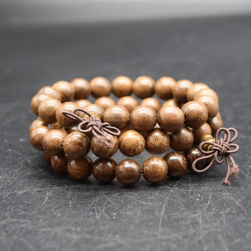Mala prayer round wood bead - mala,