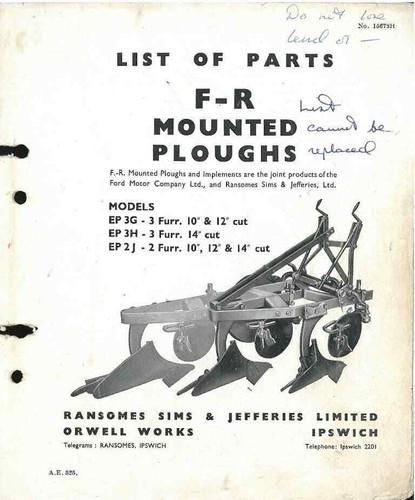 Ransomes mounted plough ep3g - mounted,