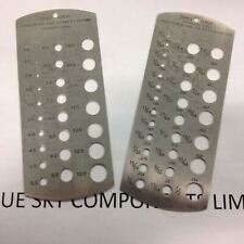 Set of 2 Drill Gauges Stainless Steel Metric AND Imperial Drill Gauge Blue Sky