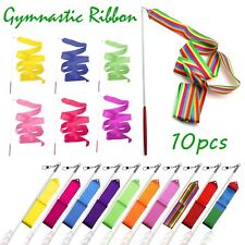 10x Gym Dance Ribbon Rhythmic Art Gymnastic Streamer Baton Twirling Rod 4M Stick