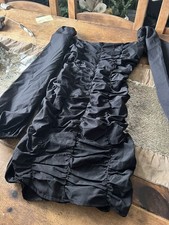 Black Ruched Sleeve Dress Size 8 PLT