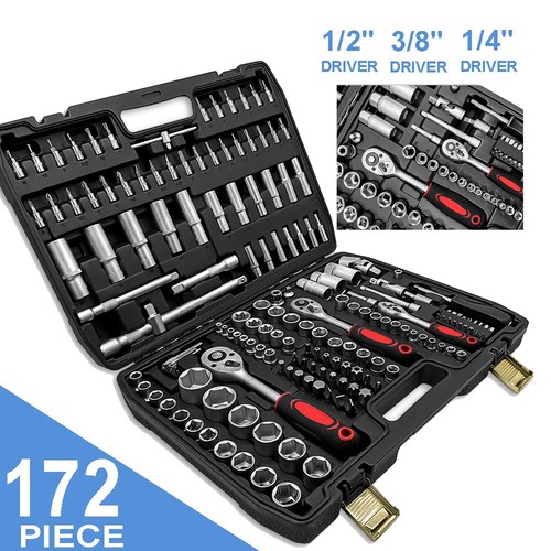 172pcs socket set 3 8 - set, 1/4"