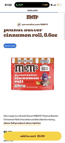 Peanut butter cinnamon - m&ms,