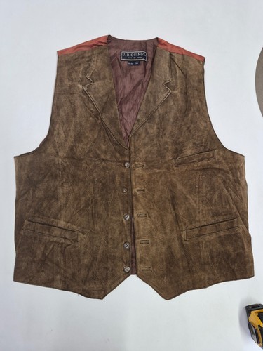 Vintage leather waistcoat - , 42"